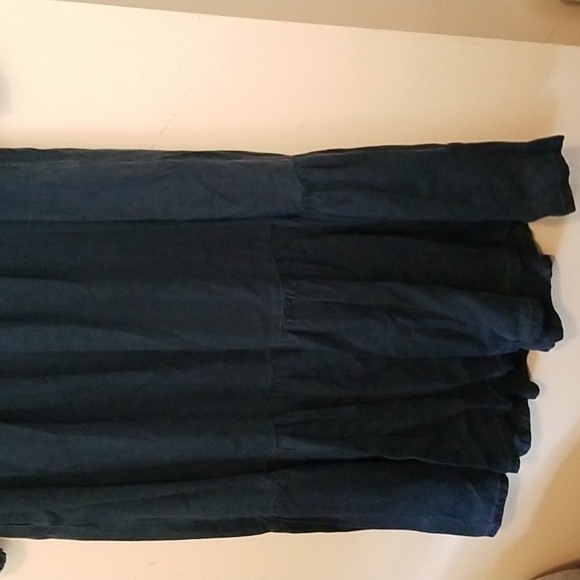 New Old Navy Dress Tencel Chambray Boho Flare Vneck Tiered Swing  Ruched Blouson - Picture 9 of 15